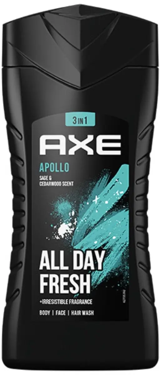 Axe - 3-in-1 Douchegel - Apollo - Sage & Cedarwood - 250 ml - Bulkverpakking - 10 stuks