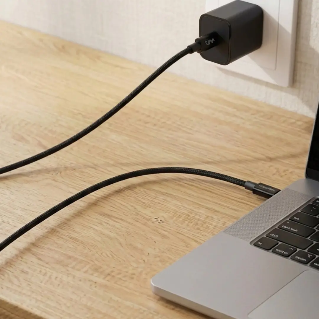 Imoshion Braided USB-C naar USB-C Kabel 100W 0,25m - Zwart