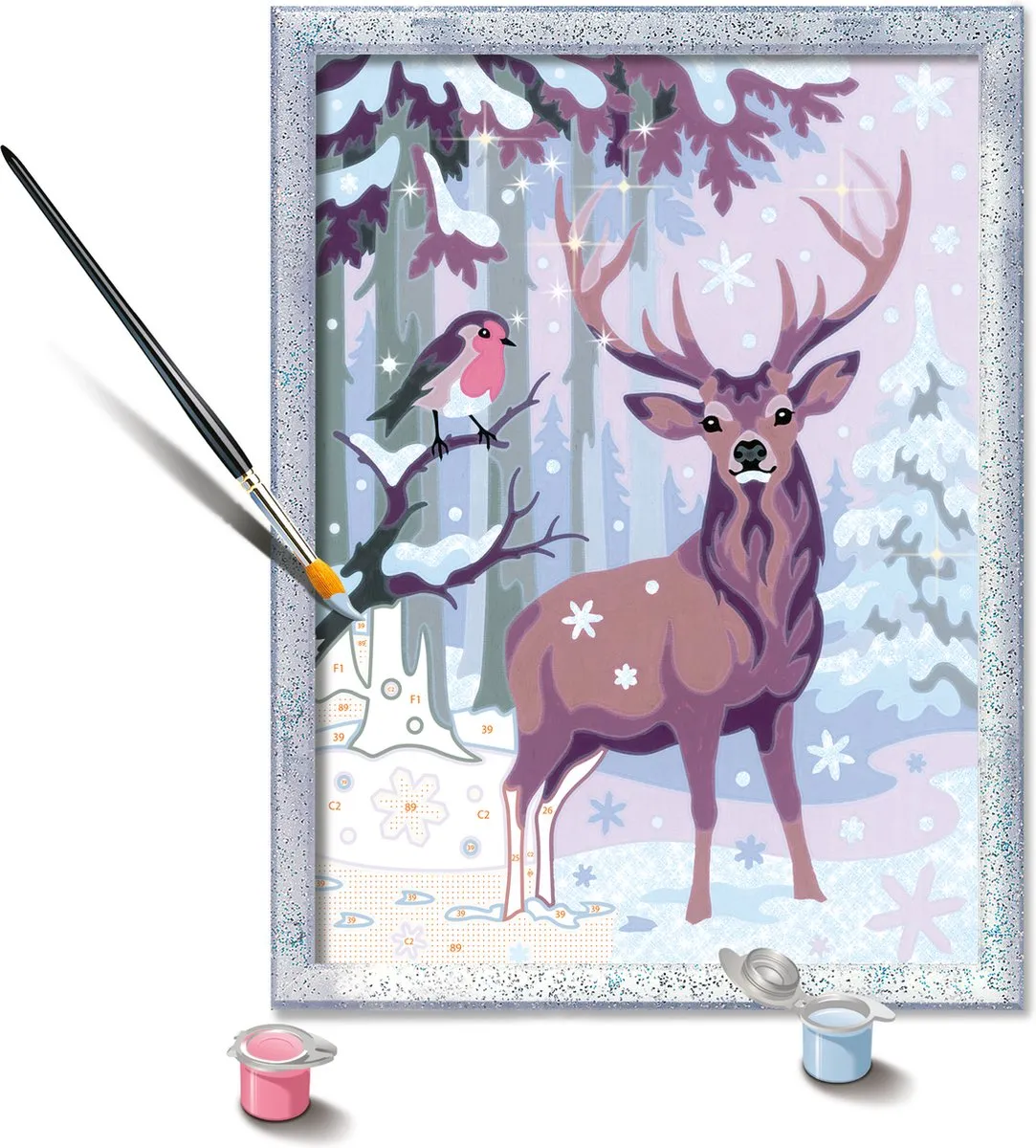 Ravensburger CreArt Festive Friends Schilderen op nummer - Multicolor - 15 Kleuren