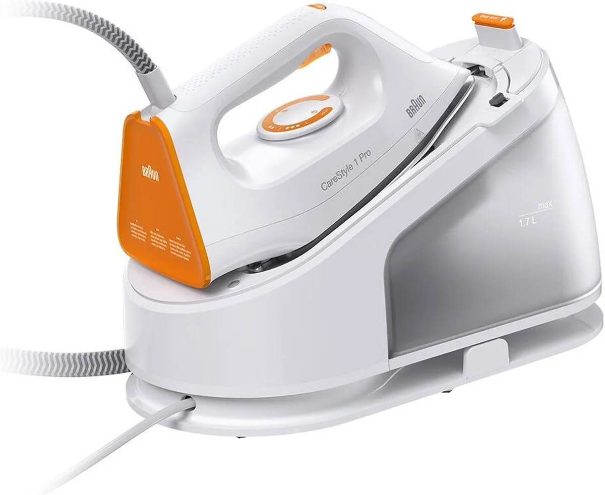 Braun CareStyle 1 Pro IS1511 WH - Stoomgenerator - 2200 W - 1,7 L - Keramische zoolplaat - Oranje