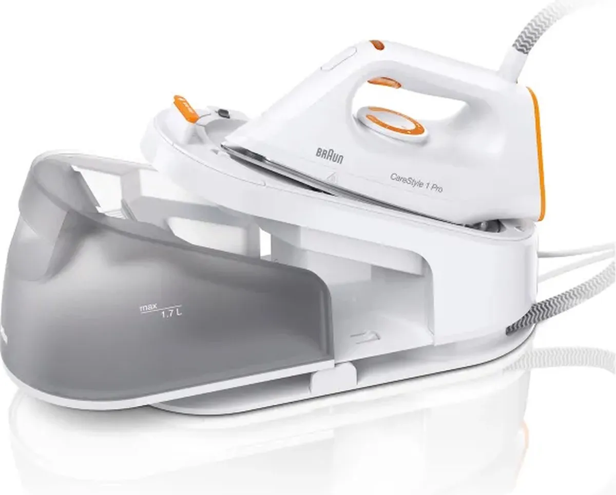 Braun CareStyle 1 Pro IS1511 WH - Stoomgenerator - 2200 W - 1,7 L - Keramische zoolplaat - Oranje