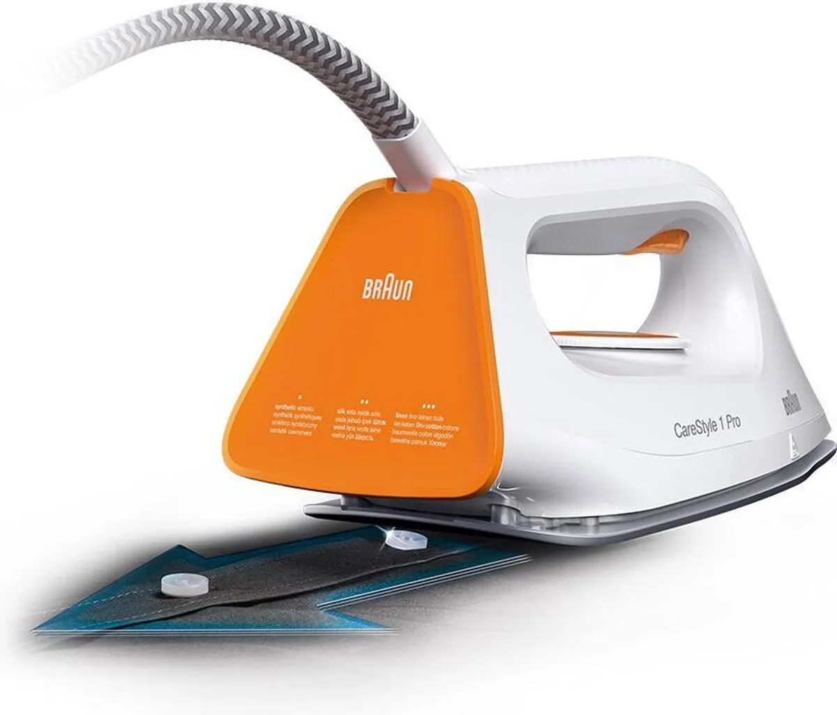 Braun CareStyle 1 Pro IS1511 WH - Stoomgenerator - 2200 W - 1,7 L - Keramische zoolplaat - Oranje