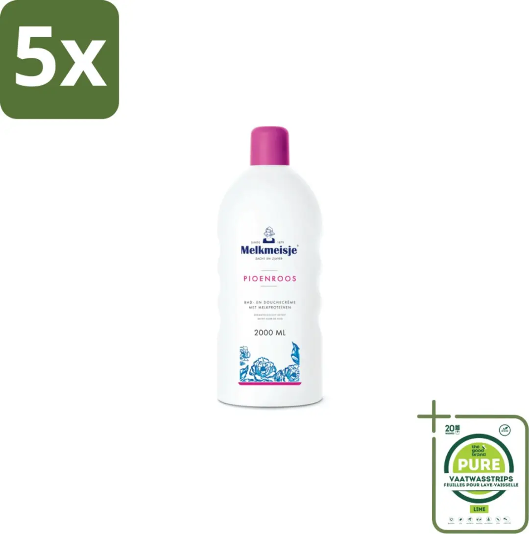Melkmeisje Bad en Douchecrème Pioenroos 2000ml