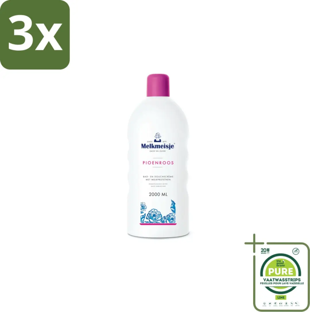 Melkmeisje Bad en Douchecrème Pioenroos 2000ml