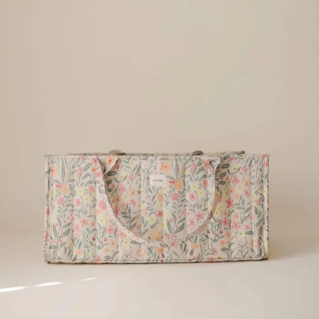 Mushie Diaper Caddy Draagbare Luierorganizer 13L - 3 Vakken