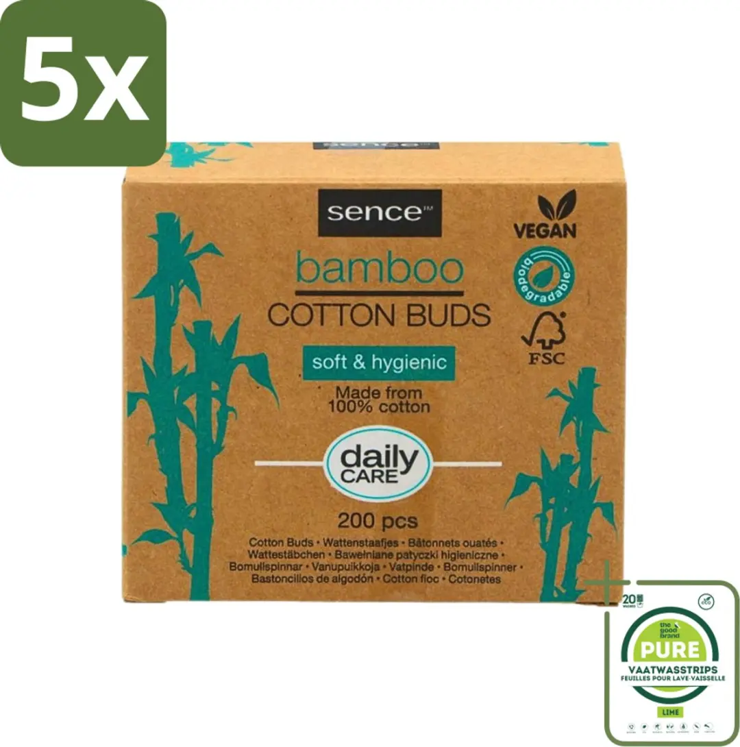 Sence Bamboe Wattenstaafjes - 200 Stuks (5x40) - Wit