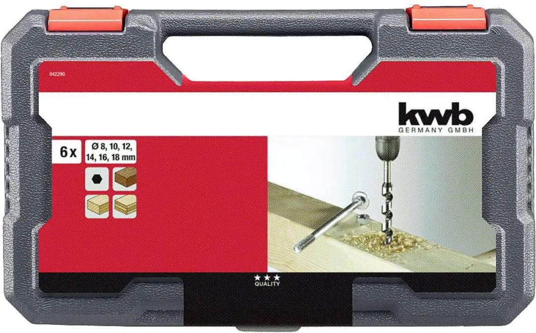 KWB Slangenboor Set 6-delig - Metaal - 8-18mm