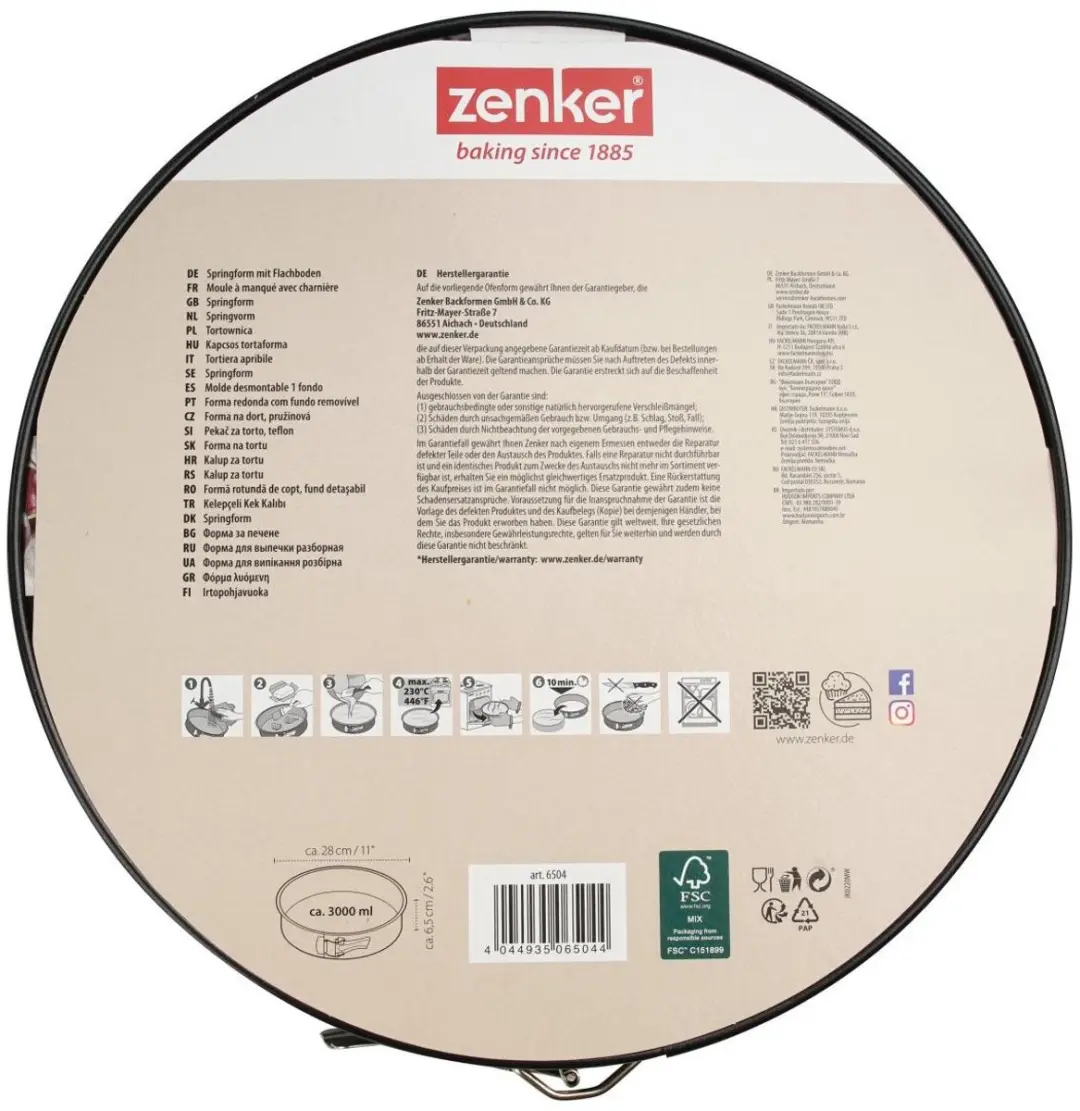 Zenker Springvorm 28cm - Zwart Metallic