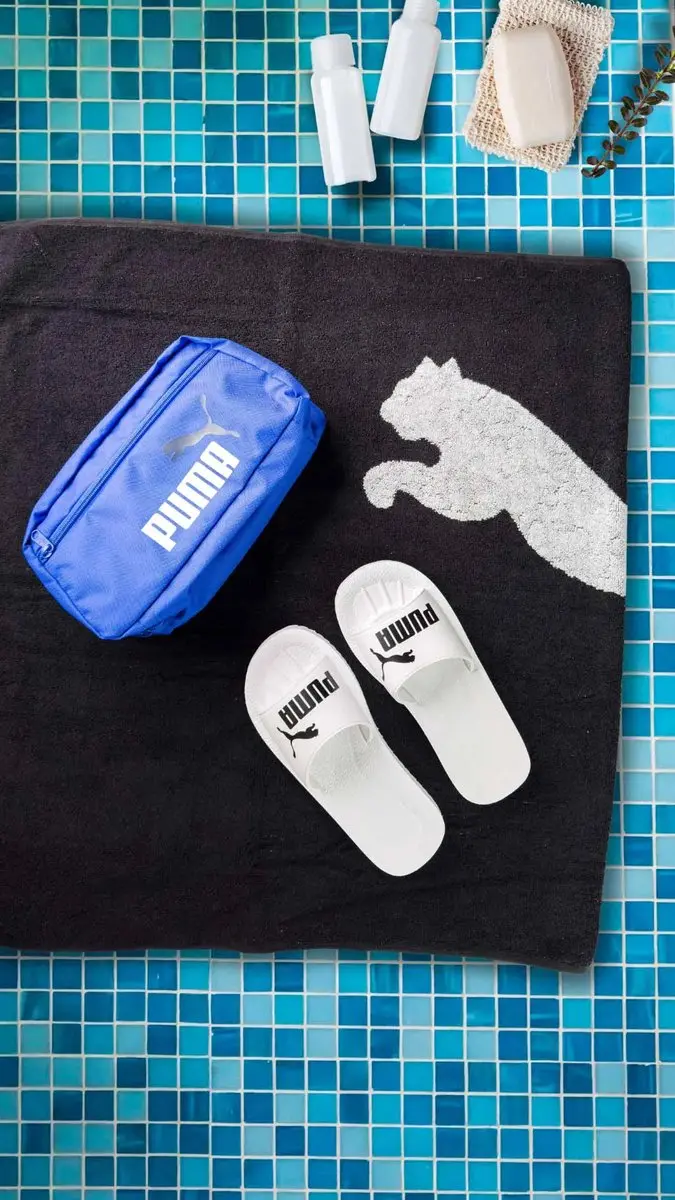 PUMA Purecat Slide Pantoffels - Wit/Zwart - Maat 42
