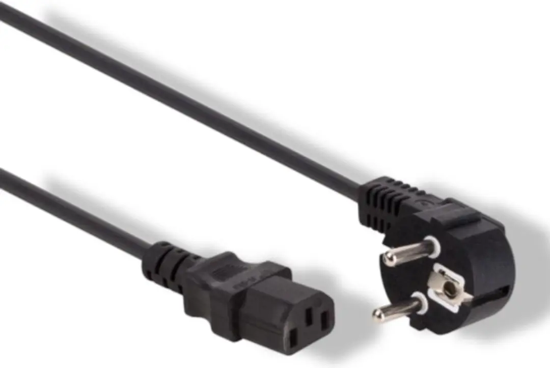Perel Voedingskabel H05VV-F 3G1 2.5m 10A/230V - Type E/F 90° naar C13 - Zwart