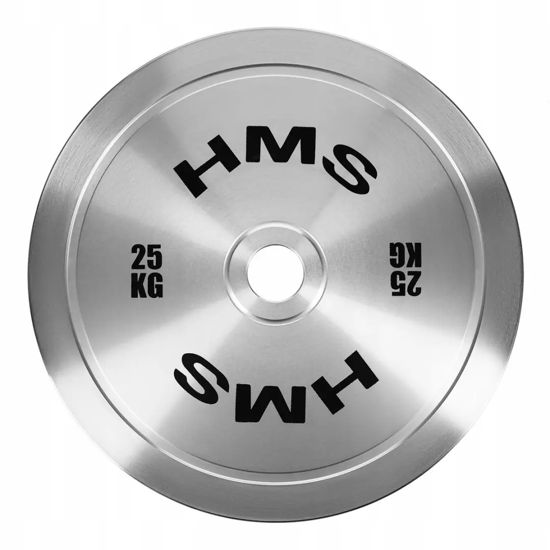 HMS TOS Olympische Stalen Gewichtplaat 25kg - 45cm - Chromen