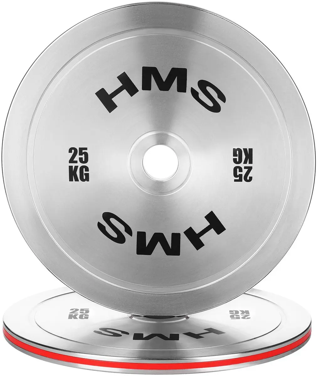 HMS TOS Olympische Stalen Gewichtplaat 25kg - 45cm - Chromen
