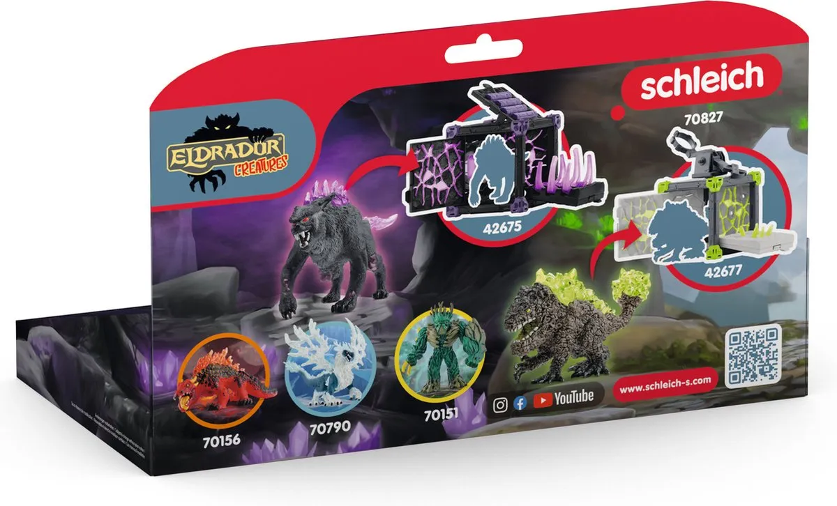 Schleich Eldrador Creatures 70827 Shaduw Lynx vs. Rotsbreker - Grijs/Paars