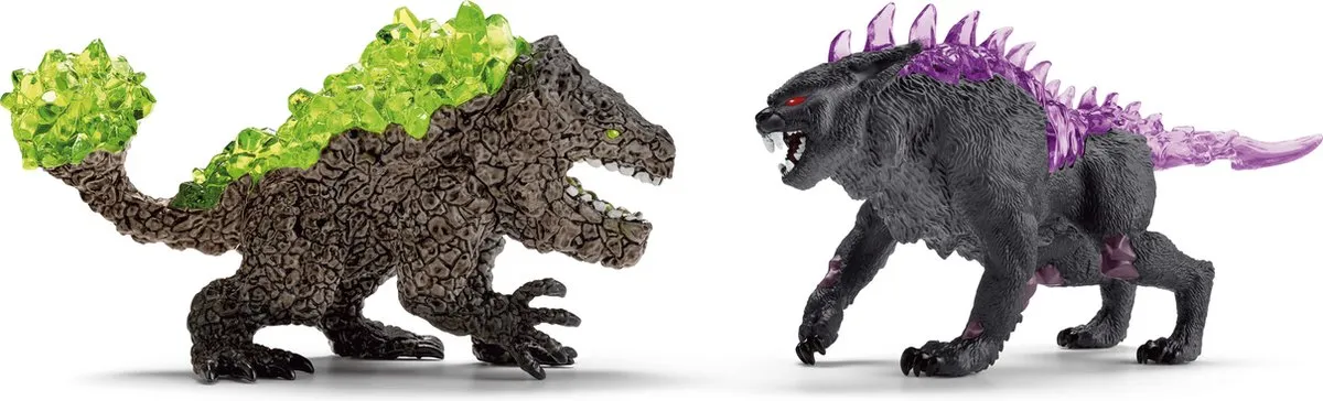 Schleich Eldrador Creatures 70827 Shaduw Lynx vs. Rotsbreker - Grijs/Paars