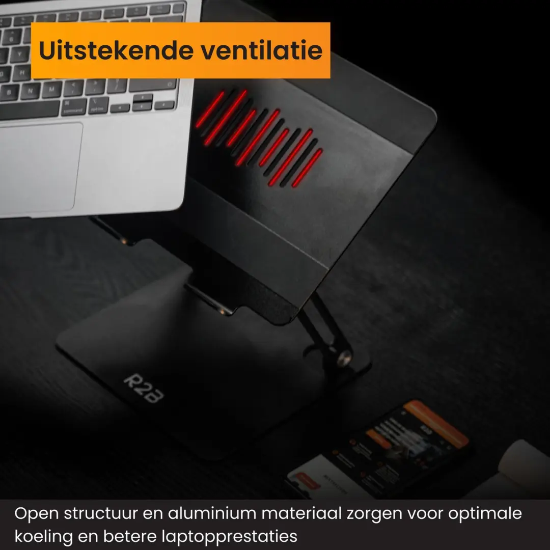R2B Laptopstandaard Verstelbaar 10-17" - Zwart