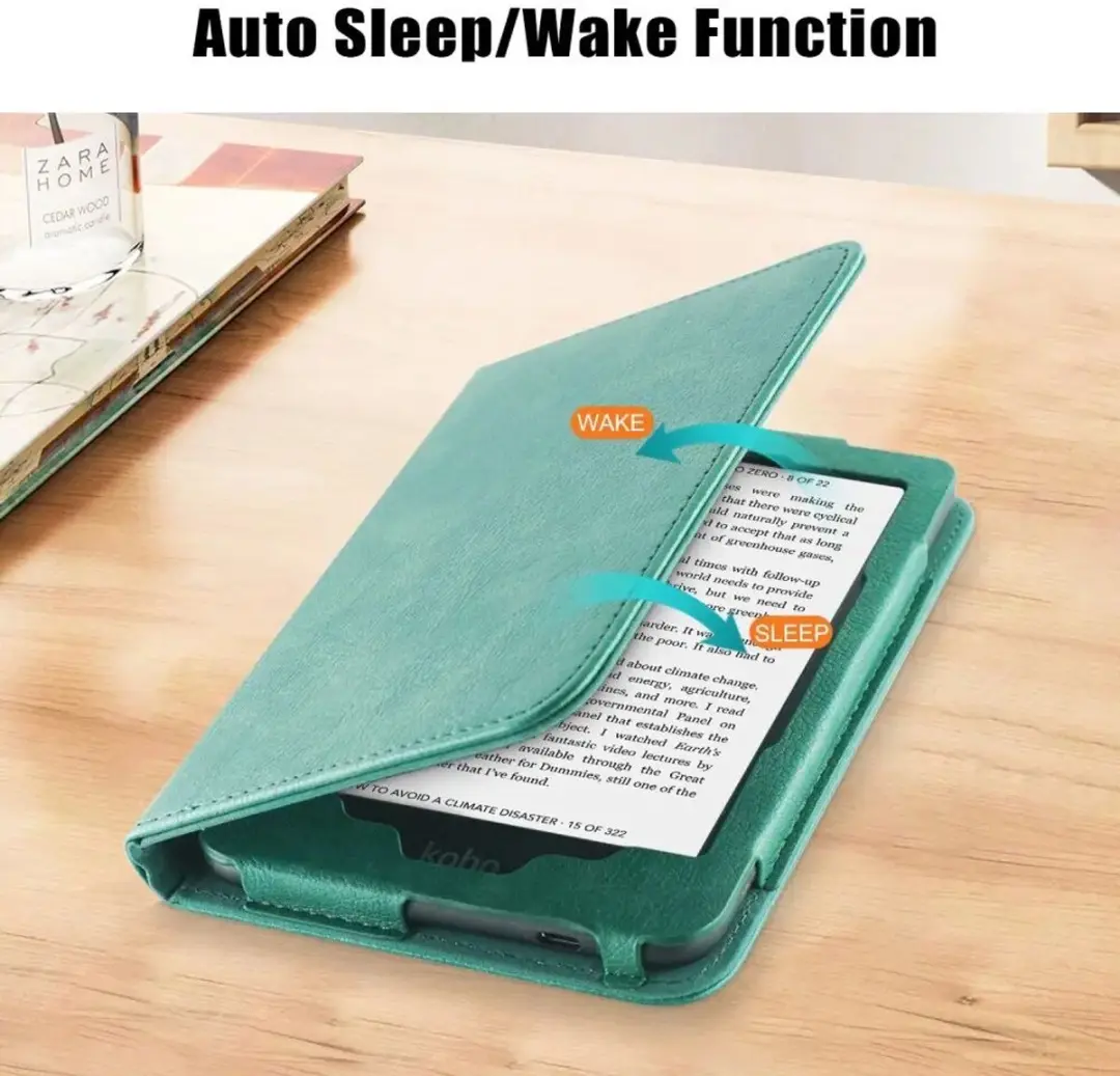 Kobo Clara Colour / Clara 2E Hoes SleepCover Book Case Standaard Groen