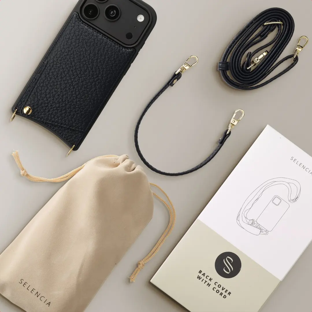 Selencia Hoesje iPhone 17 Pro - 2 Pasjes - Zwart