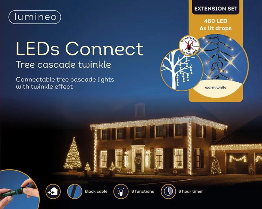 Lumineo Boom Cascade LED Startset 480L - 480 Stuks - Warmwit