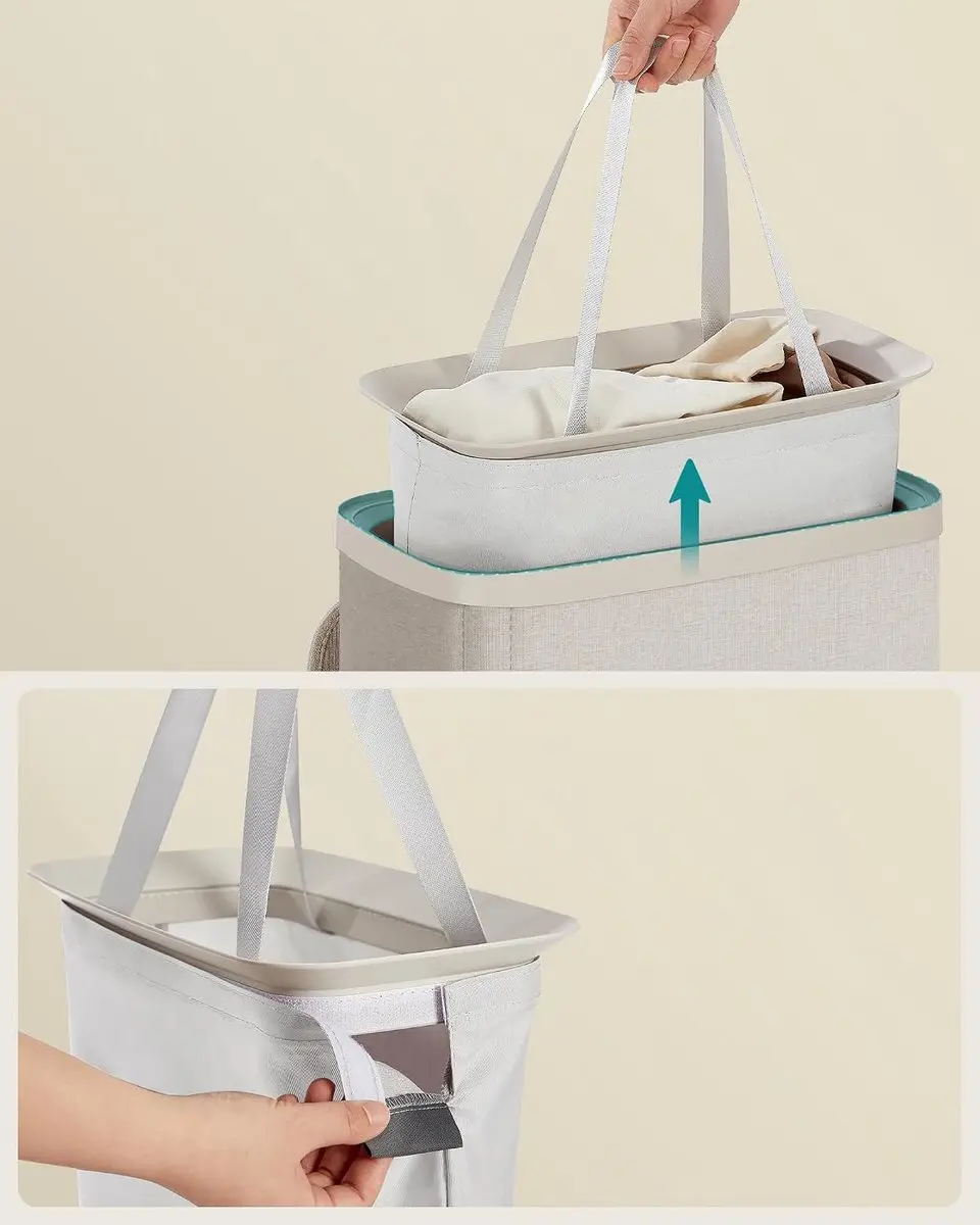Songmics Wasmand 65L - Cappuccino Beige