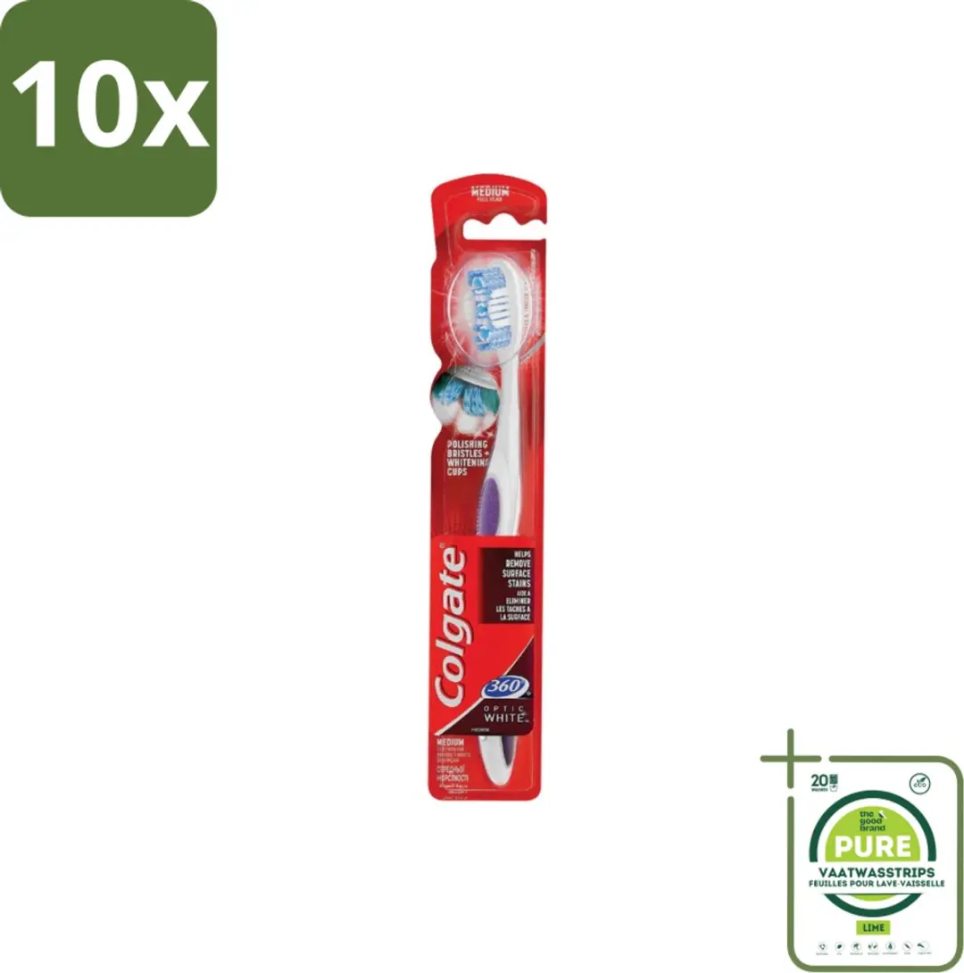 Colgate 360 Optic White Medium Tandenborstels
