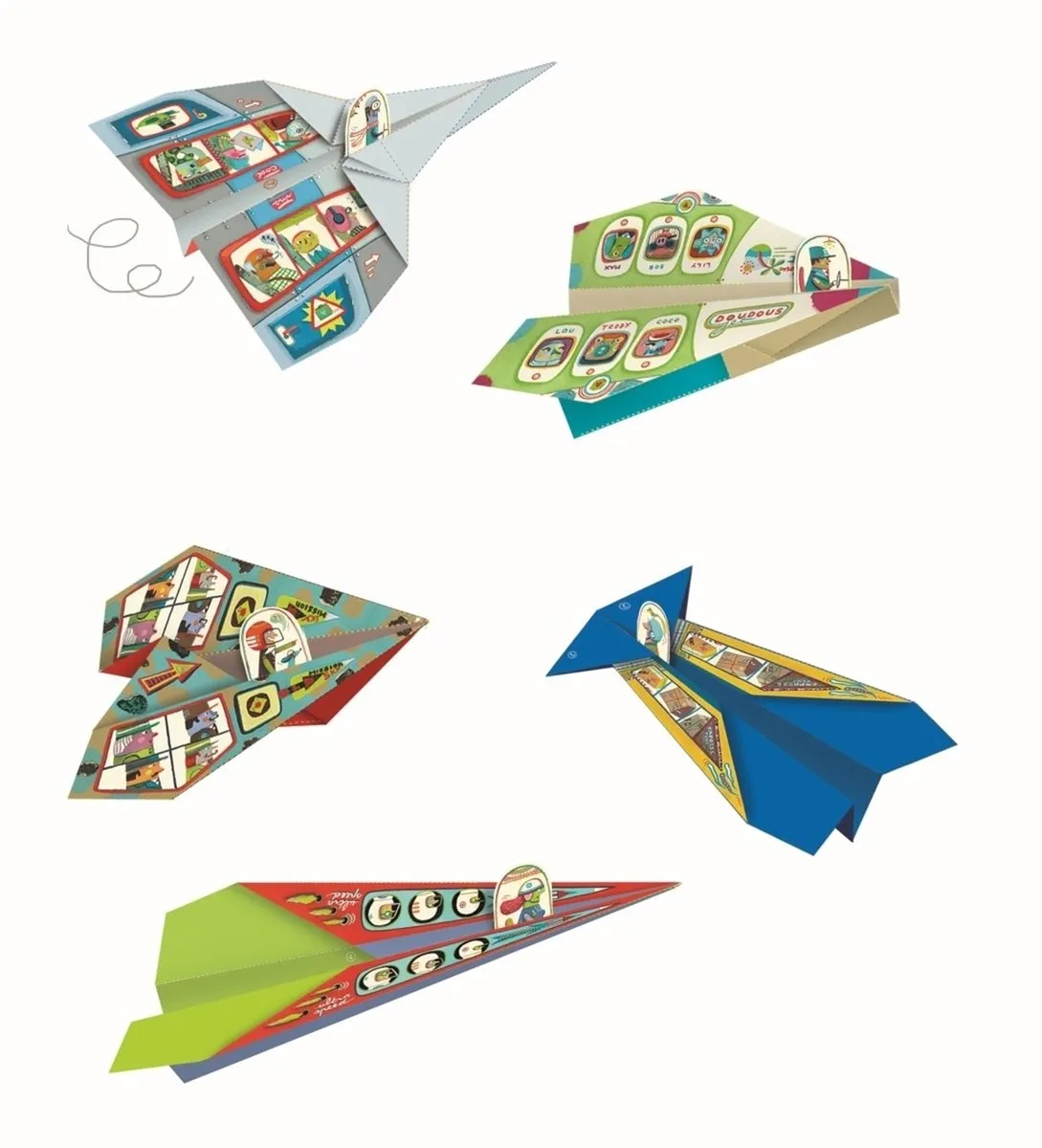 Djeco Origami Vliegtuigen Multicolor - 40 Stuks