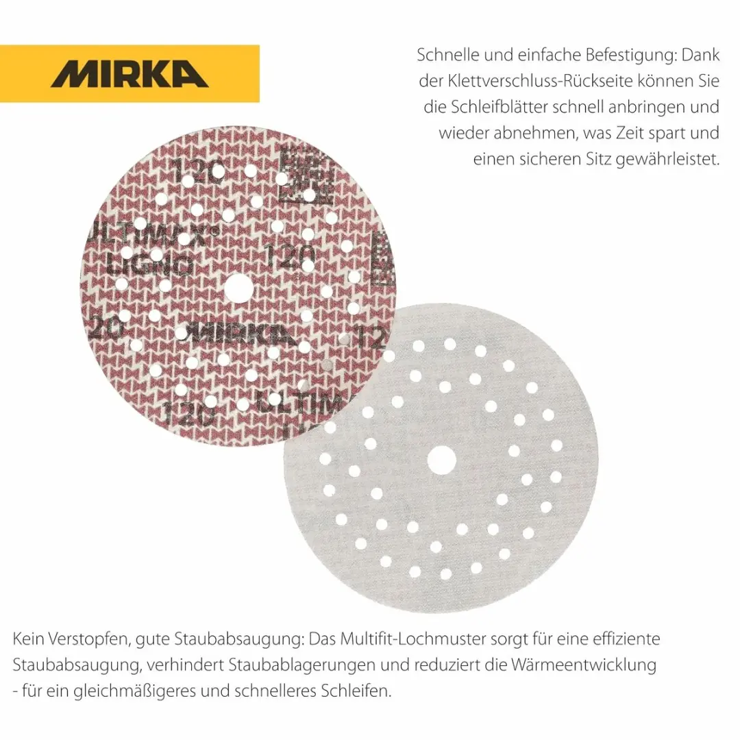 Mirka Ultimax Ligno Klittenbandschuurschijven Ø125mm - 91 Stuks