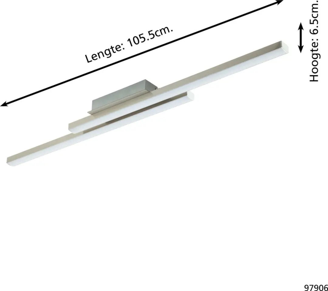 Eglo Fraioli-c LED Plafondlamp Nikkel - 2 Lampen Warm Wit - afbeelding 6 van 6