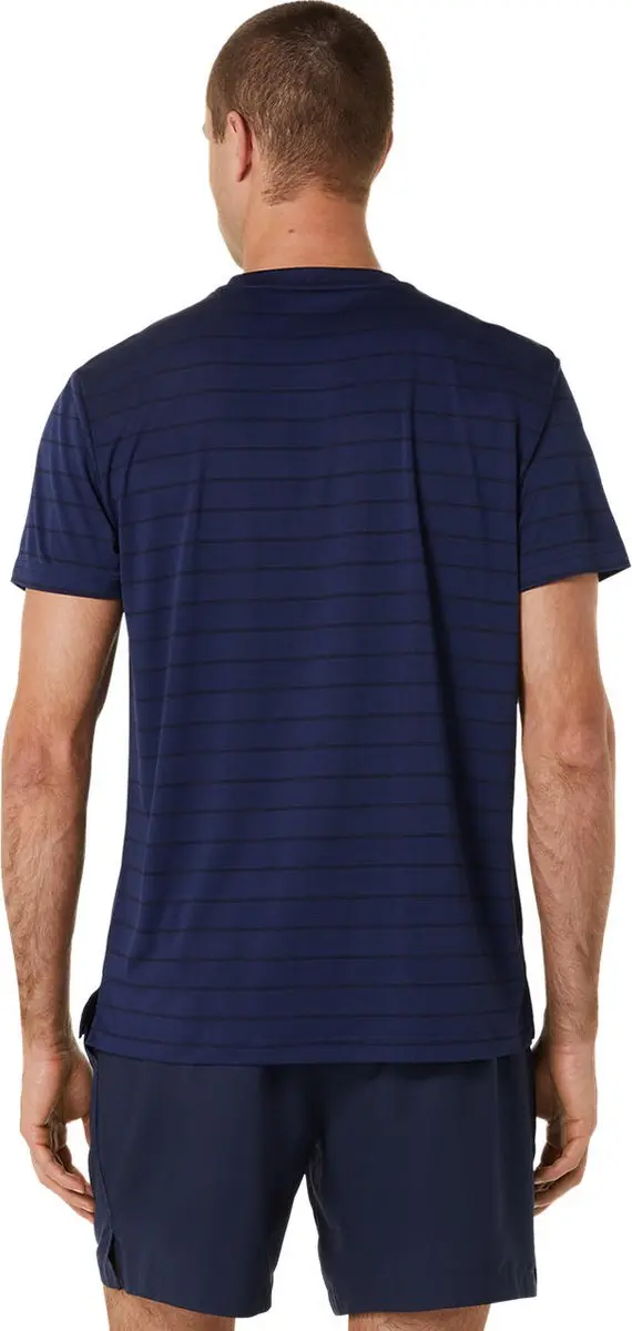 ASICS Court Stripe SS Sportshirt - Donkerblauw M - afbeelding 6 van 6