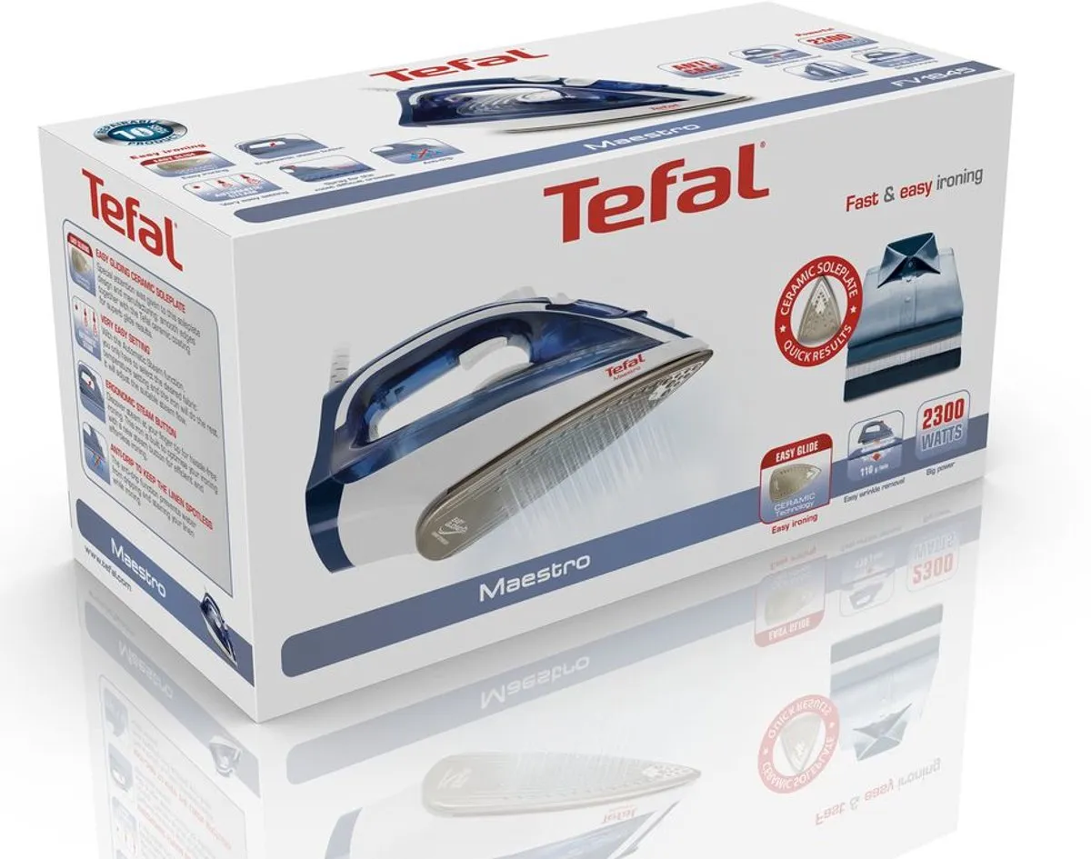 Tefal Maestro 2 FV1845 Stoomstrijkijzer 2300W - Blauw/Wit - afbeelding 6 van 6