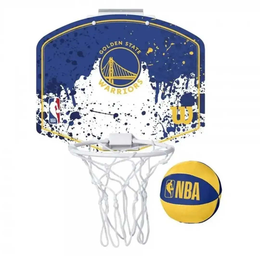 Wilson NBA Golden State Warriors Mini Basketbalset - Royal - afbeelding 6 van 6