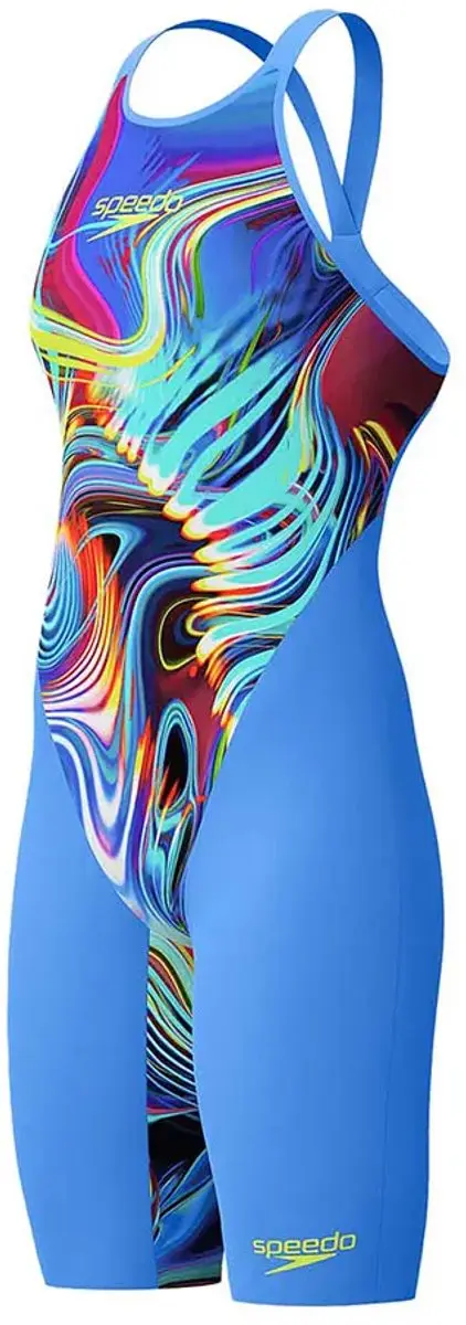 Speedo Fastskin Lzr Pure Valor 2.0 Open Rug Wedstrijd Zwempak Blauw UK 22 Vrouw