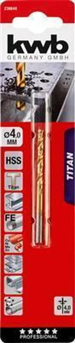 KWB Spiraalboor Ø4mm Metaal HSS Titan Line 238640