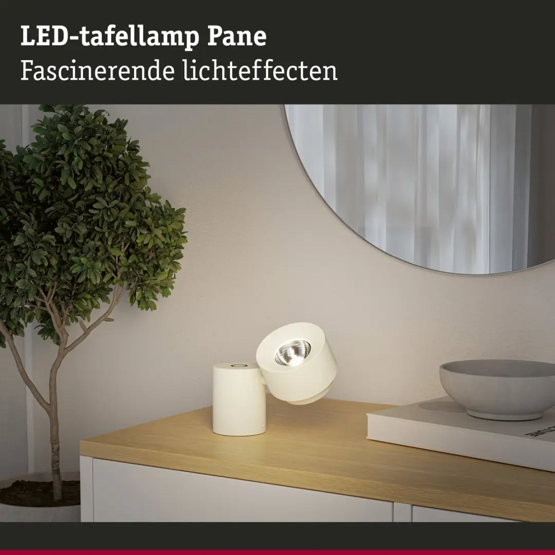 Paulmann LED Tafellamp 3-Step-Dim Pane 3W - 328lm - Crème