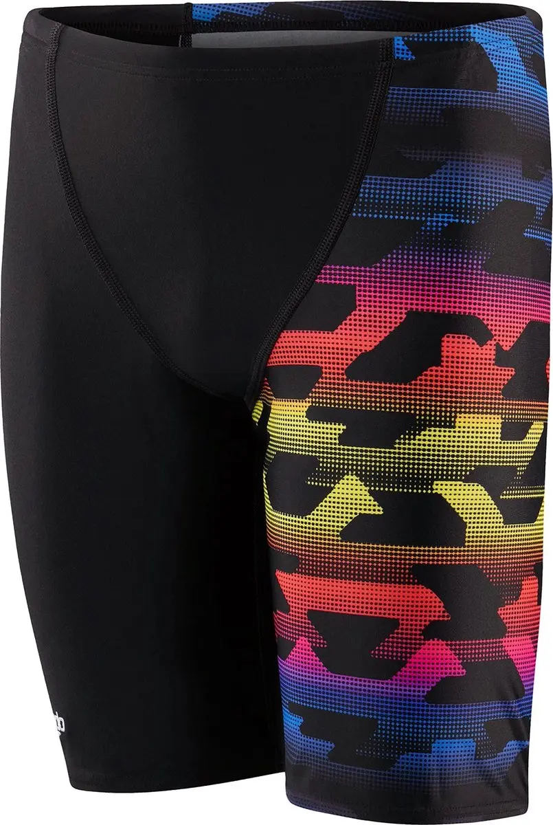 Speedo Digital Allover V-Cut Jammer - 176 - Zwart/Blauw/Geel - afbeelding 6 van 6