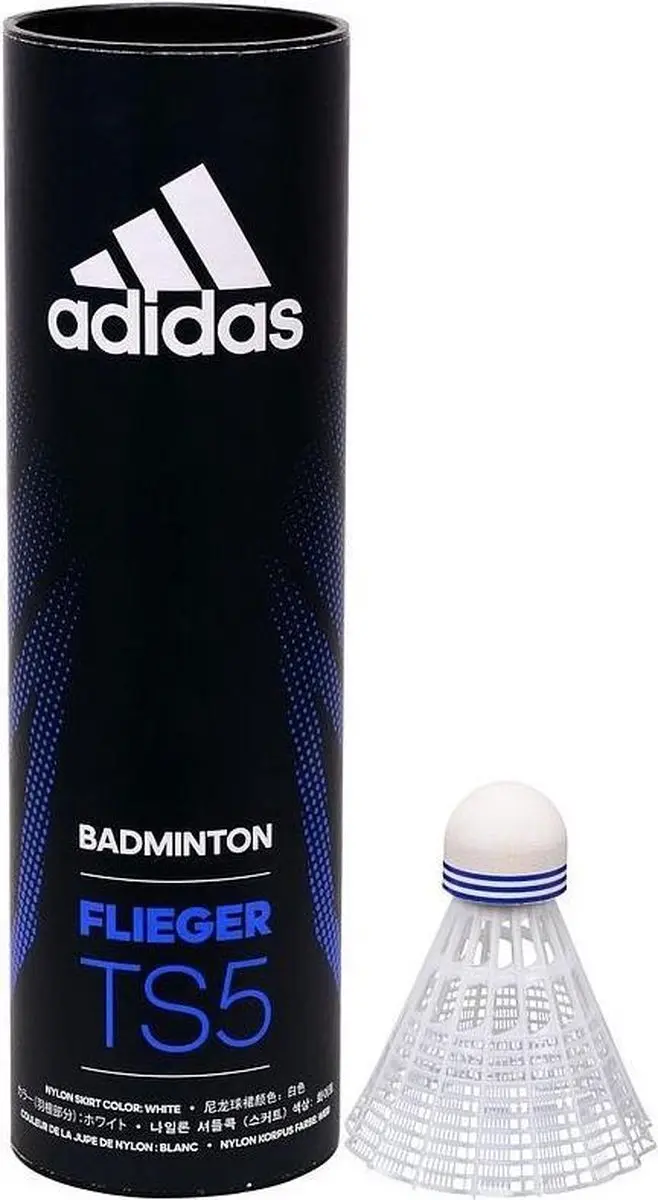 Adidas Badmintonshuttles  7,5 Cm Nylon Wit 6 Stuks
