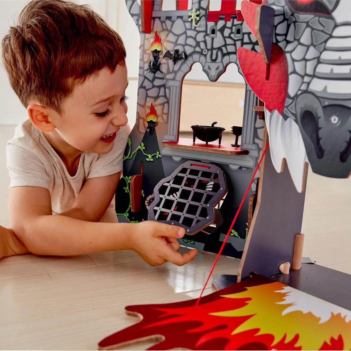 Hape Viking Castle Houten Speelset E3025 - Rood