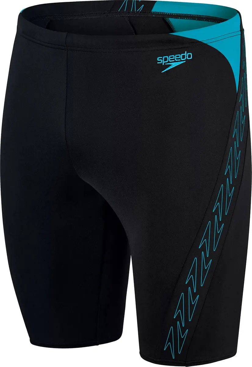 Speedo Hyper Boom Splice Jammer Zwart/Blauw Heren Sportzwembroek