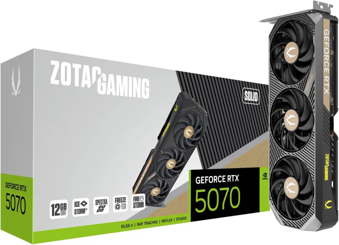 Zotac Gaming GeForce RTX 5070 SOLID Videokaart 12GB GDDR7