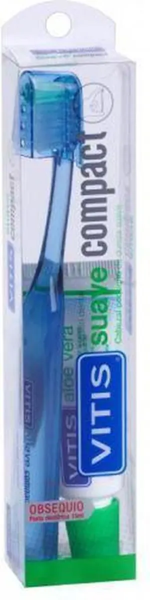 Vitis Compact Medium Tandenborstel + Tandpasta 15ml