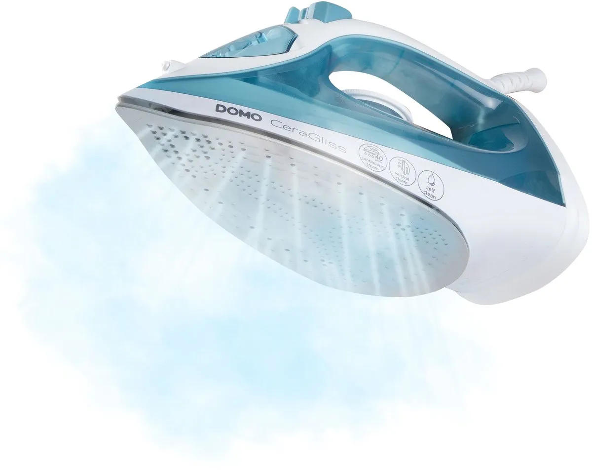 Domo CeraGliss Stoomstrijkijzer 2400W - Wit/Blauw