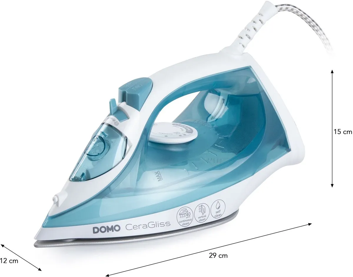 Domo CeraGliss Stoomstrijkijzer 2400W - Wit/Blauw
