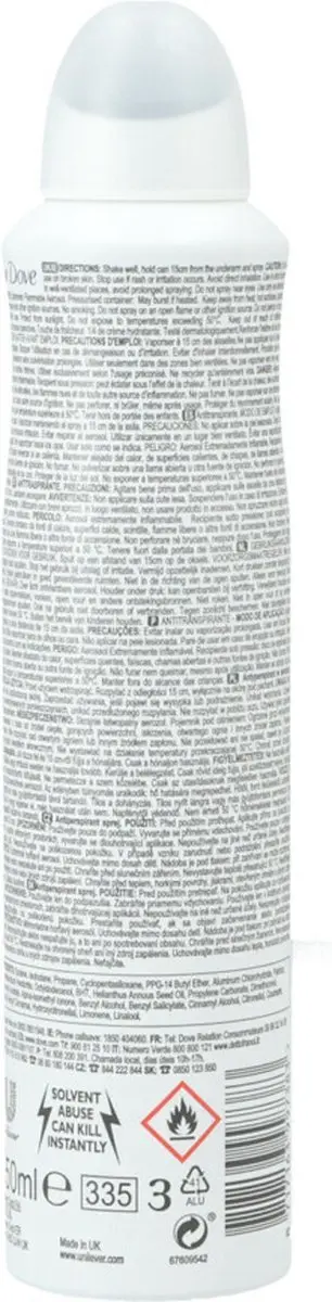 Dove Invisible Dry Deodorant 250ml - 10 Stuks