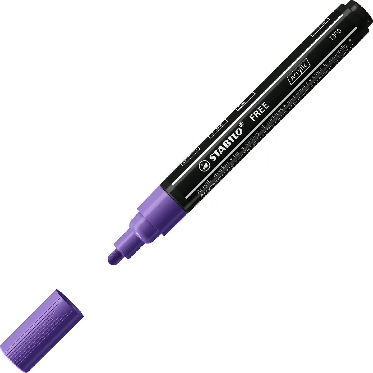 STABILO FREE T300 Acryl Marker - Paars - 5 Stuks