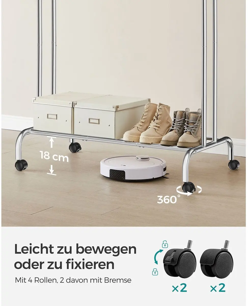 Songmics Mobiel Kledingrek Zilver - Mantel & Kostuum - afbeelding 6 van 6