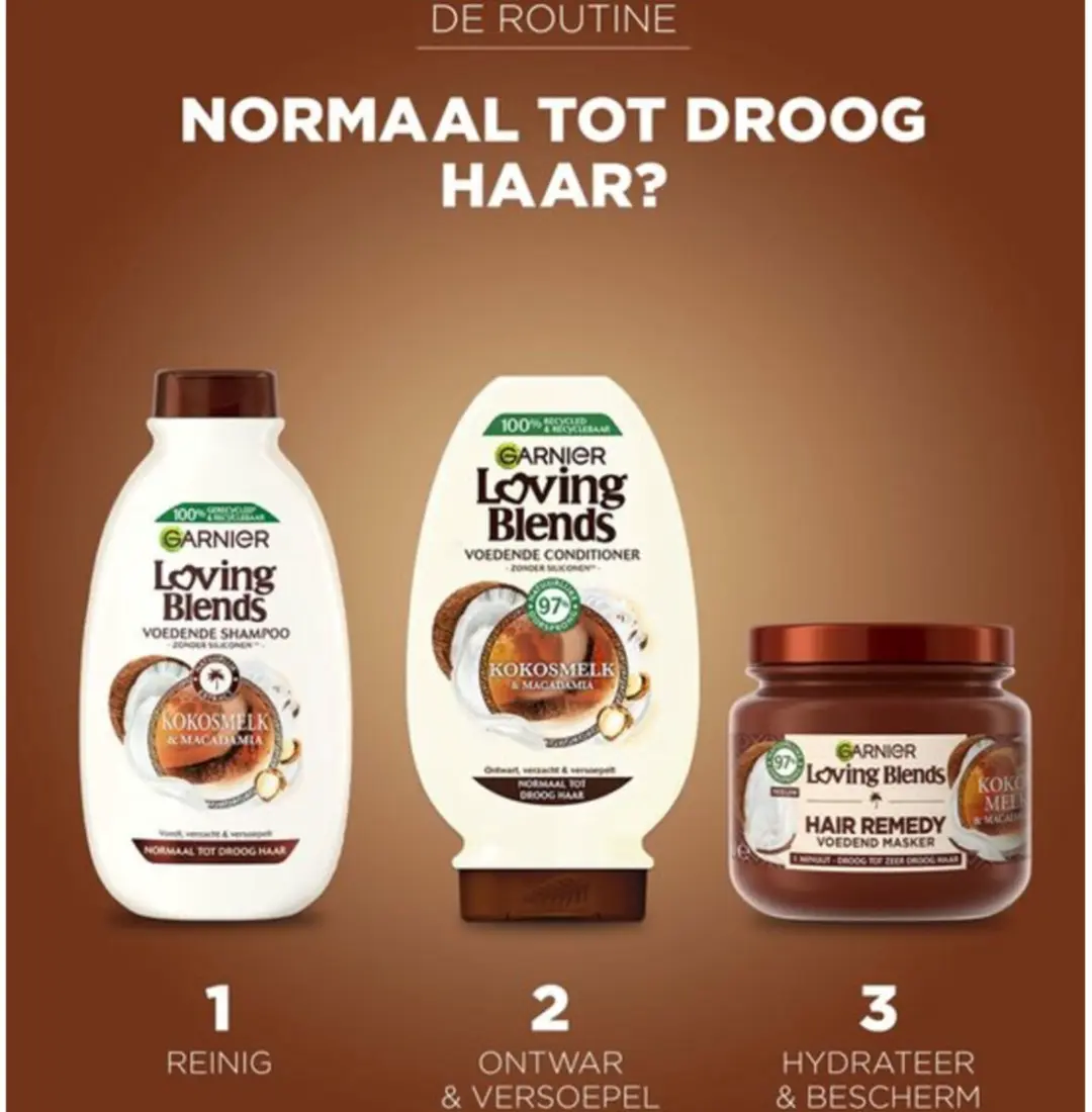 Garnier Loving Blends Conditioner Kokosmelk & Macadamia 250ml - 15 Stuks