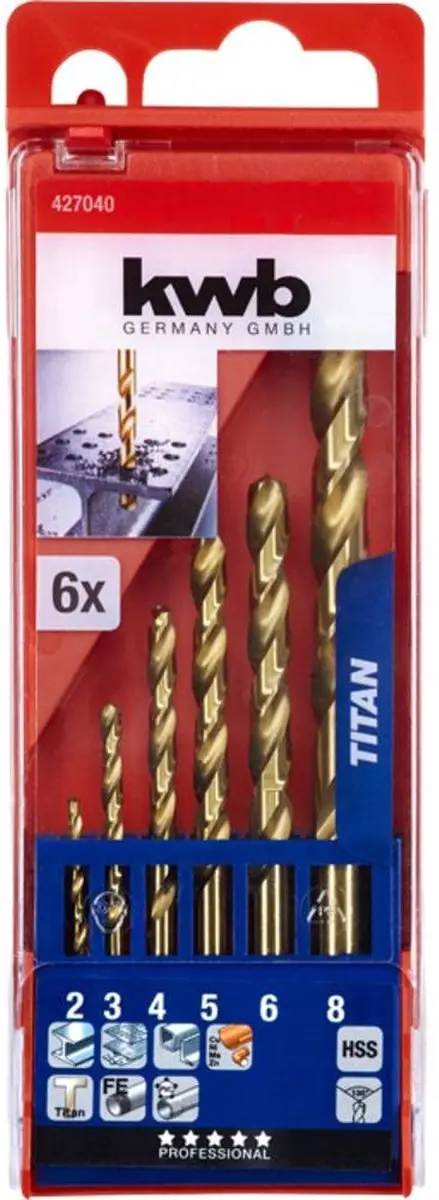 KWB Metaal Spiraalboorset 6-delig 427040