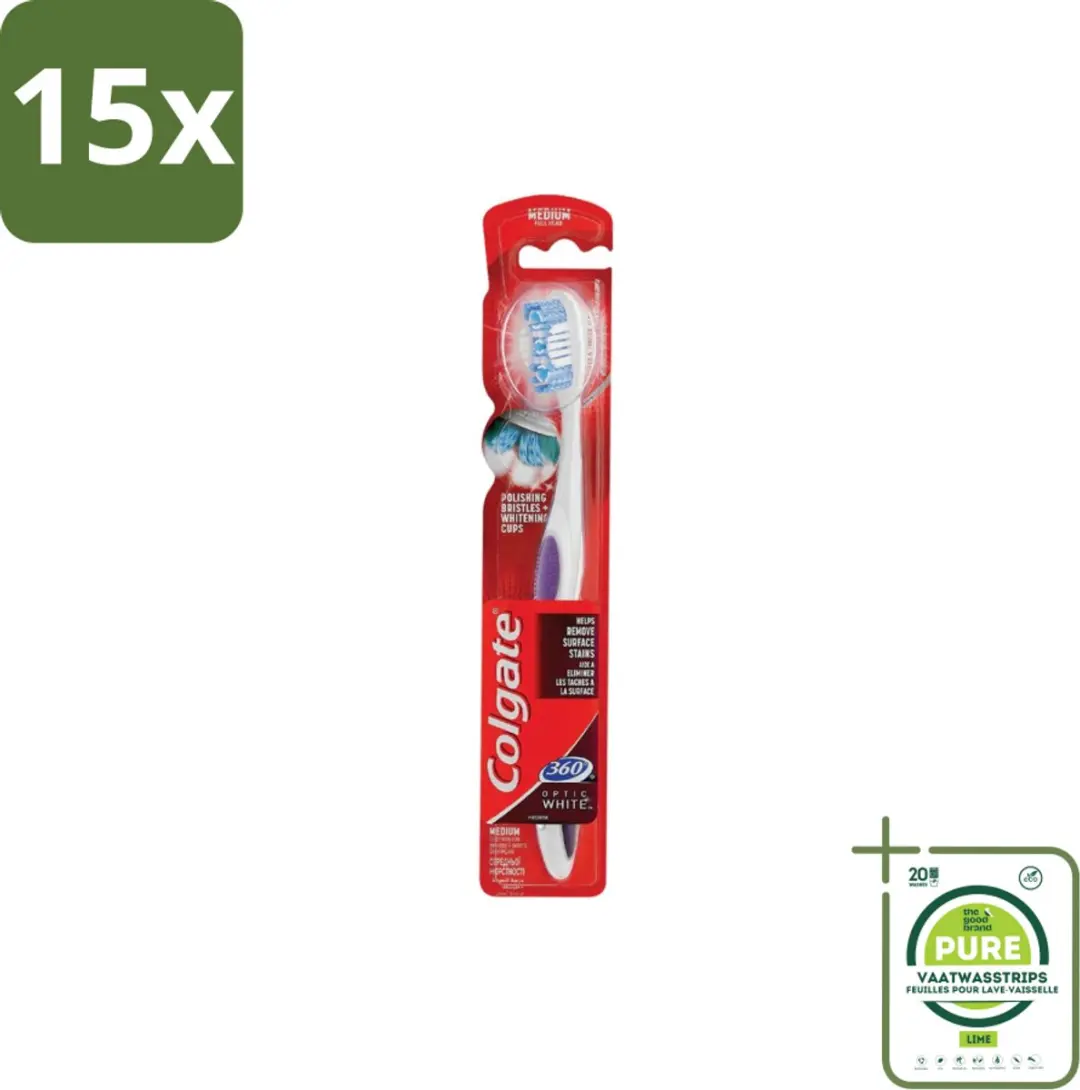 Colgate 360 Optic White Medium Tandenborstels