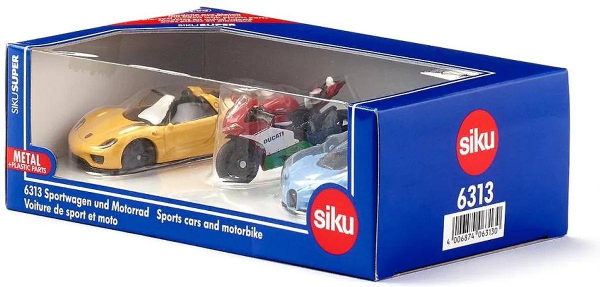 SIKU 6313 Giftset Sportwagens - 3-delig - Staal - Multicolor - afbeelding 3 van 6