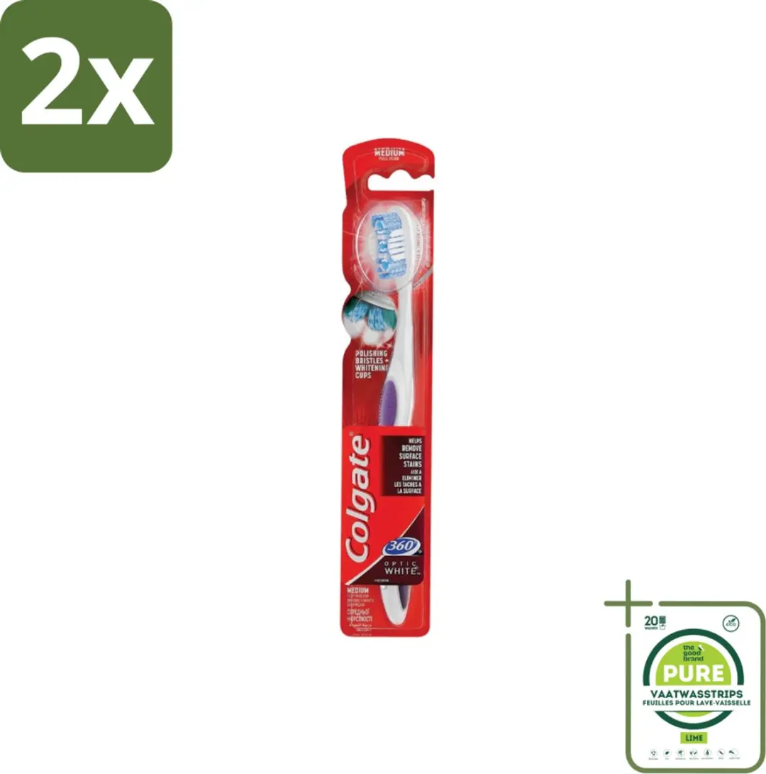 Colgate 360 Optic White Medium Tandenborstel