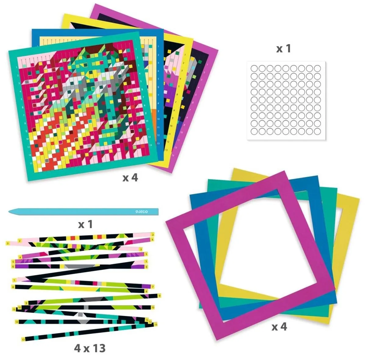 Djeco Creatief Papier Invaders Knutselset - Meerkleurig